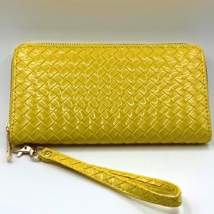 SHEIN Banana yellow wristlet. Glossy and textured
